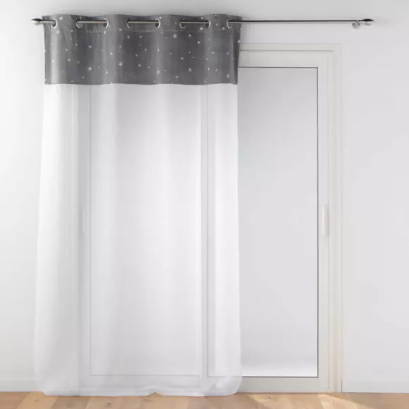Visillo fosforescente (140 x 280 cm) Moonlight Gris 2