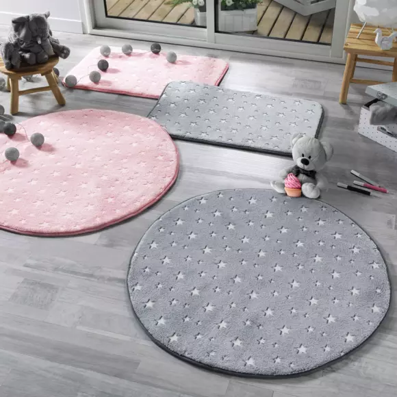 Tapis phosphorescent (80 cm) Fluo Night Rose 2