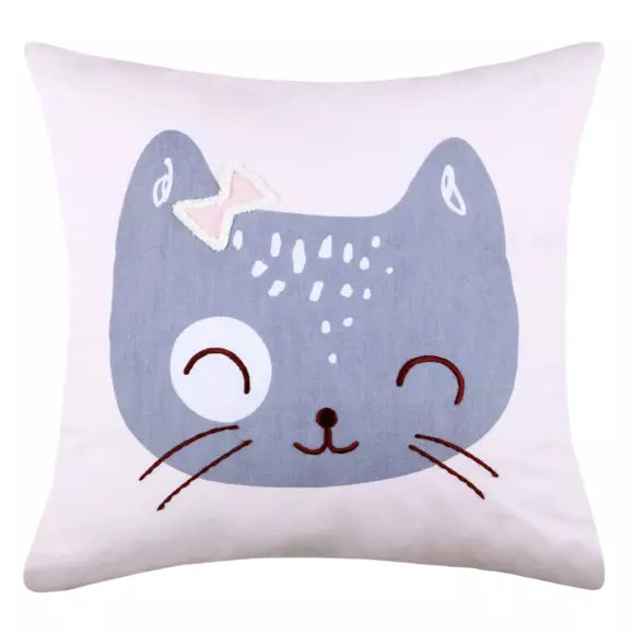 Coussin carré enfant (40 cm) Zoeline Gris souris 3