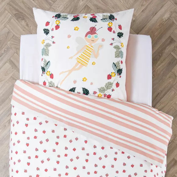 Funda nórdica y une funda de almohada infantil  algodón (140 cm) Fraise Summer Rojo 2