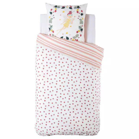 Funda nórdica y une funda de almohada infantil  algodón (140 cm) Fraise Summer Rojo 3