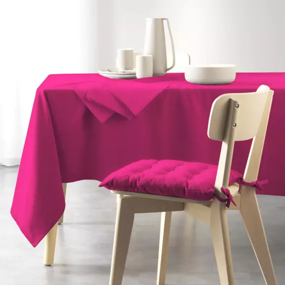 Juego de 3 servilletas en algodón  reciclado (40 cm) Mistral Rosa fucsia 2