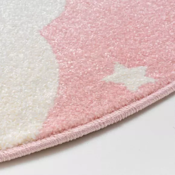 Tapis rond enfant (100 cm) Etoiline Rose 2