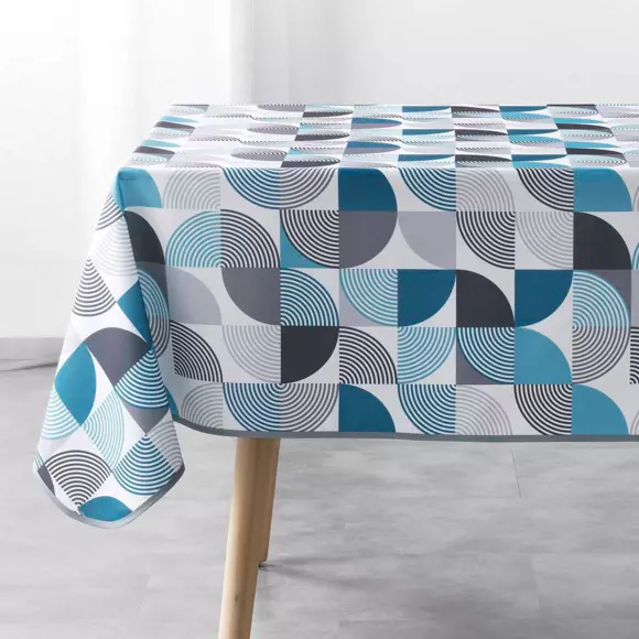 Nappe rectangulaire anti tache (L240 cm) Rythmo Bleue 2