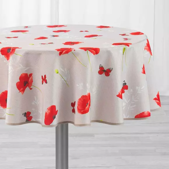 Mantel  redondo (D180 cm) Swet Poppy Rojo 3