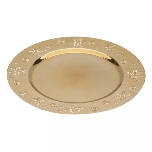 Lot de 12 dessous d'assiette Flocon Or 2