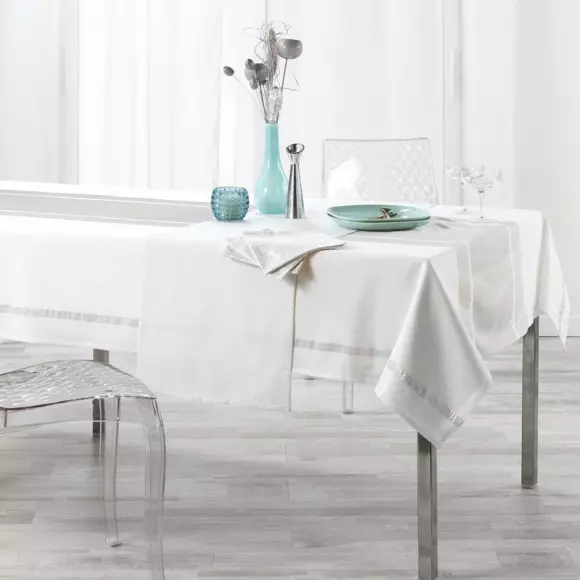 Lot de 3 serviettes coton Elegancia Argent 2