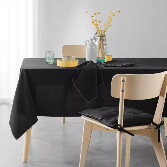 Lot de 3 serviettes coton recyclé Mistraline Noires 2
