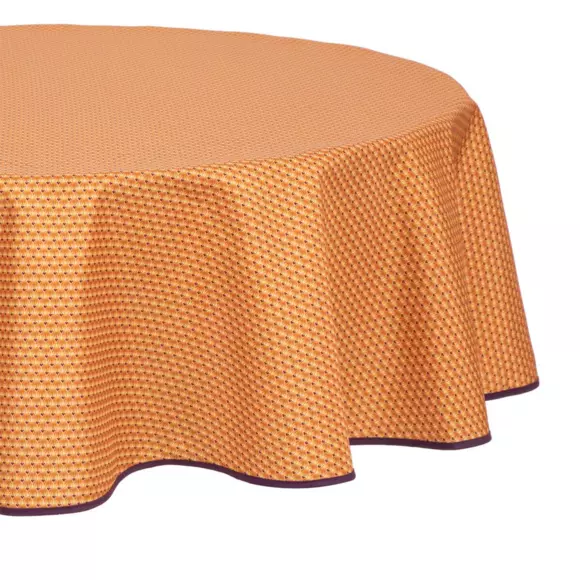 Mantel redondo anti manchas (D180 cm) Luna Terracota 2
