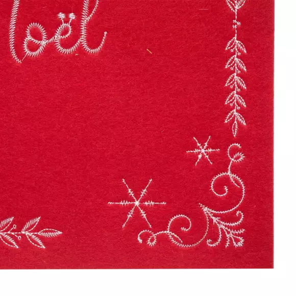 Set de table brodé Joyeux Noël Rouge 2
