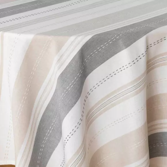 Nappe ronde coton recyclé (D180 cm) Andria Beige 3