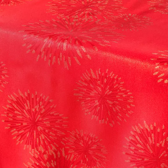 Nappe rectangulaire (L300 cm) Artifice Rouge et or 2