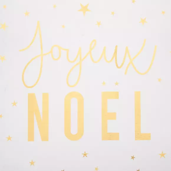 Chemin de table Joyeux Noël Blanc et  Or 2