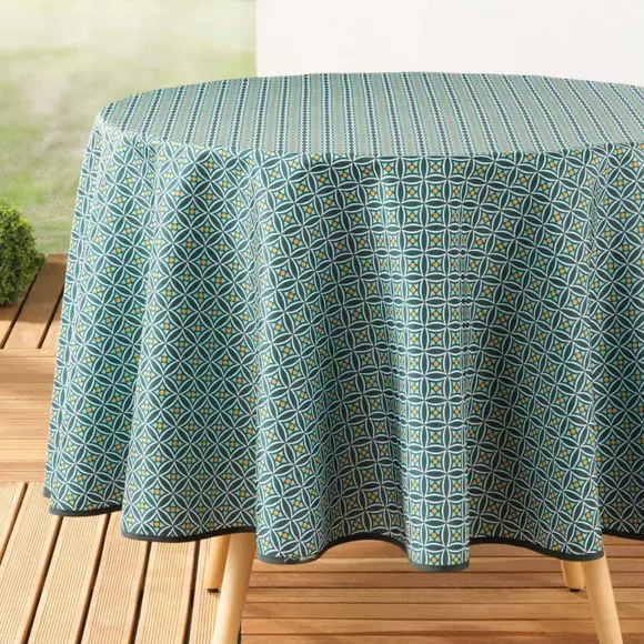 Tafelkleed rond vlekbestendig (D180 cm) Havana Kakigroen 2