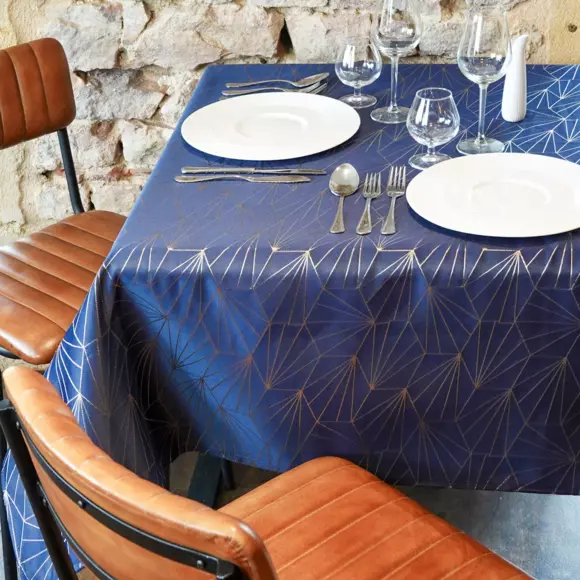Nappe rectangulaire (L350 cm) Facette Bleue 2