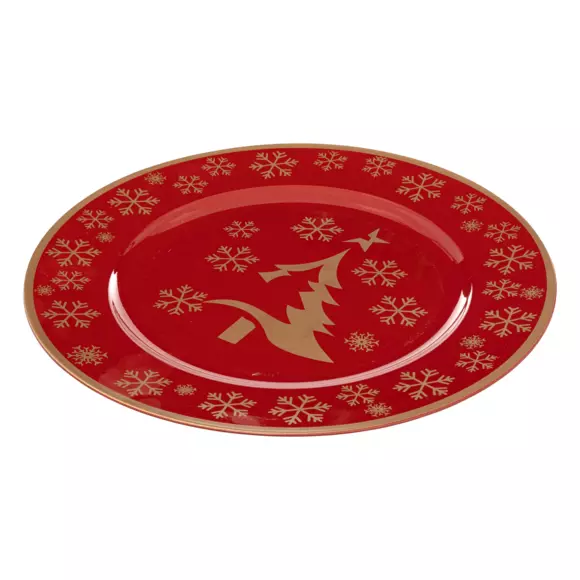 Lot de 12 dessous d'assiette Sapin Rouge 2