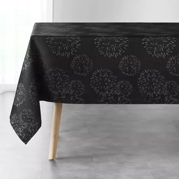 Mantel rectangular (L240 cm) Artifice Negro y plata  3