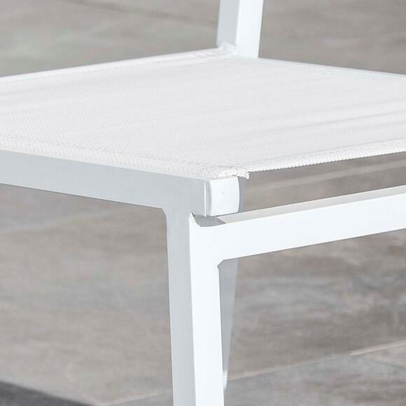 Stapelbarer Gartenstuhl mit Armlehnen Murano Aluminium - Weiß 3
