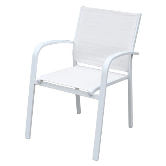 Stapelbarer Gartenstuhl mit Armlehnen Murano Aluminium - Weiß 8