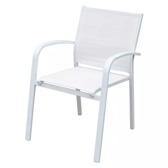 Tuinstoel met armleuning stapelbaar aluminium Murano - Wit 8