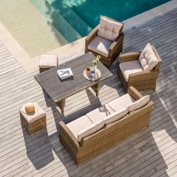Salon de jardin Tivoli Naturel/Beige - 7 places 2
