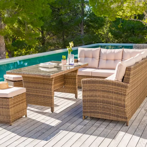Conjunto de jardín esquinero Tivoli Natural - 7 plazas 2