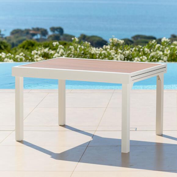 Table de jardin extensible 10 places Aluminium effet bois Murano (270 x 90 cm) - Blanche 8