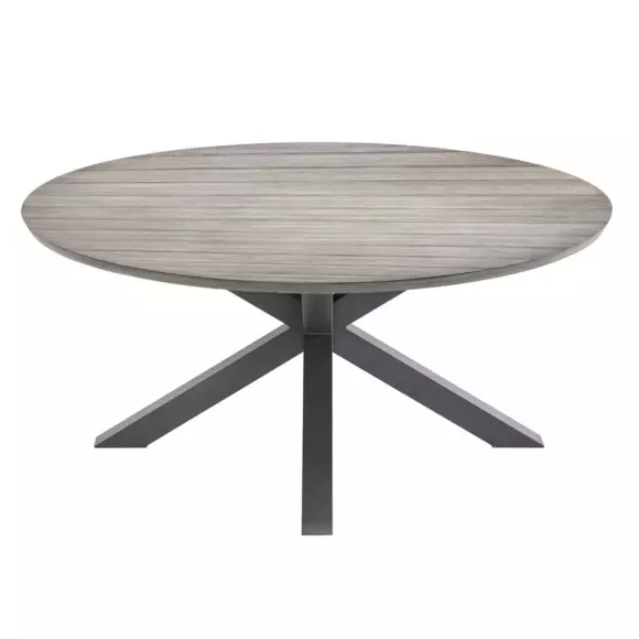 Mesa de jardín redonda Aluminio Embruns - Marrón claro 3