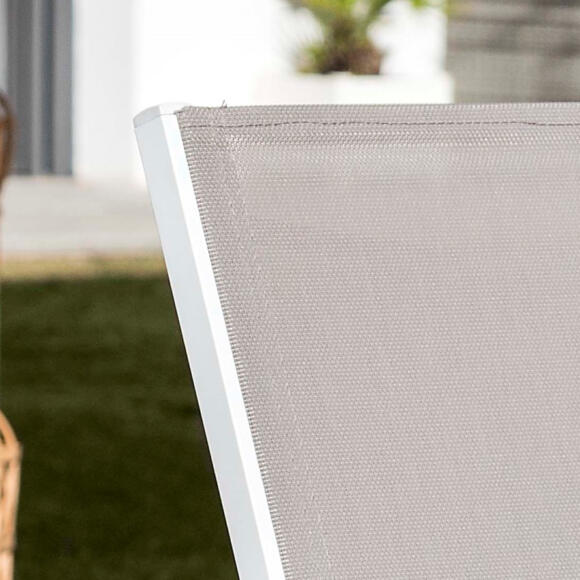 Chaise de jardin alu empilable Murano - Blanc / Taupe 2