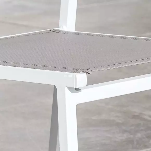 Tuinstoel stapelbaar aluminium Murano - Wit/Taupe 3