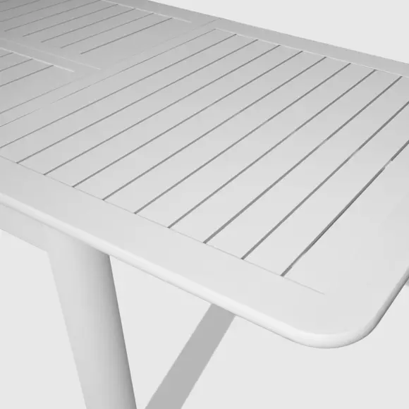 Mesa de jardín extensible 10 plazas Verona (280 x 95 cm) - Blanca 8