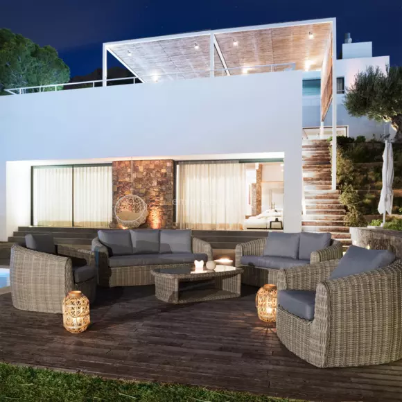 Conjunto de jardín Merida Gris - 7 plazas 3