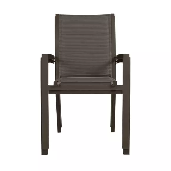 Fauteuil de jardin alu empilable Allure - Taupe speculoos/Praline 3