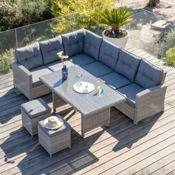 Conjunto de jardín esquinero Tivoli Gris - 7 plazas
