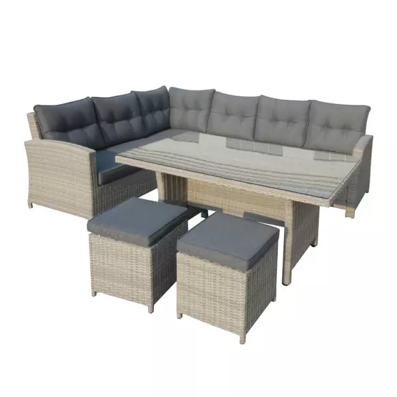 Conjunto de jardín esquinero Tivoli Gris - 7 plazas