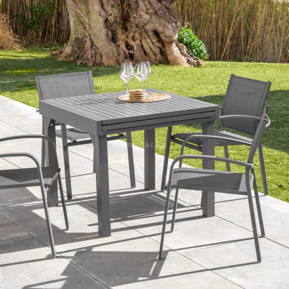 Table de jardin extensible 8 places Aluminium Murano (180 x 90 cm) - Gris ardoise 2