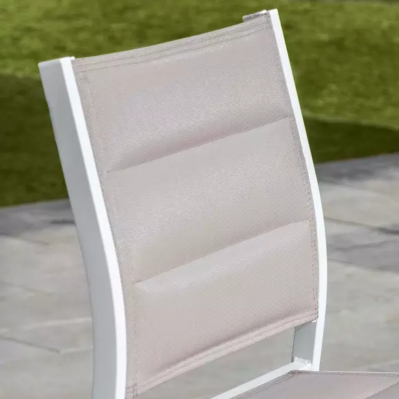Tabouret de jardin Alu empilable Murano - Blanc 2