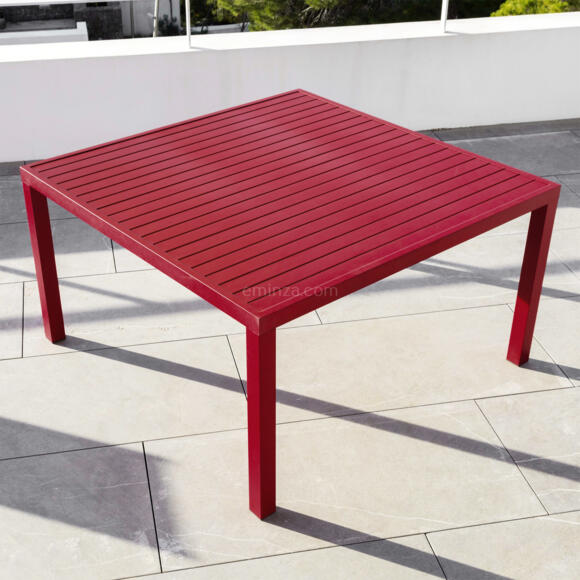 Mesa de jardín cuadrada Aluminio Murano (136 x 136 cm) - Rojo 2