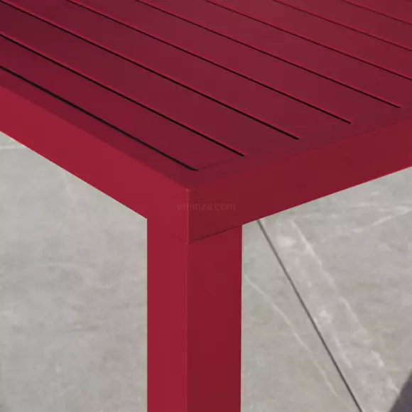 Mesa de jardín cuadrada Aluminio Murano (136 x 136 cm) - Rojo 3