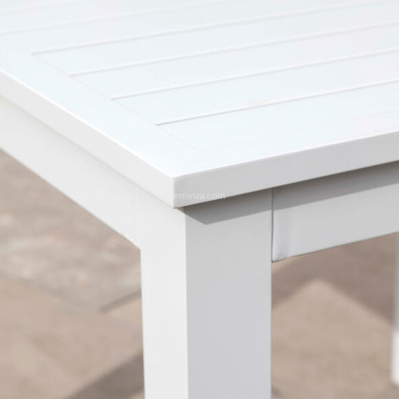 Mesa de jardín cuadrada Aluminio Murano (4 pers.) - Blanco 3