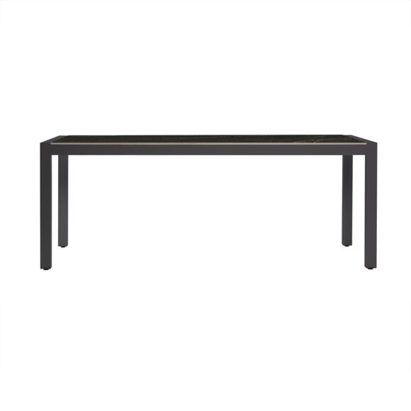 Tuintafel 8 zitplaatsen Aluminium/Keramiek Modena (180 x 90 cm) - Antraciet grijs/gemarmerd zwart 7