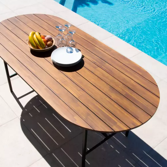Mesa de jardín para 8 personas en madera Cadiz (200 x 90 cm) - Natural 3