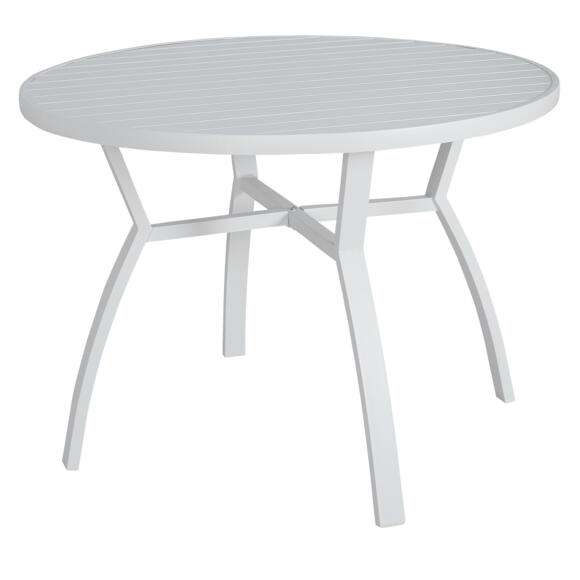 Mesa de jardín redonda Aluminio Murano (D105 cm) - Blanco 3