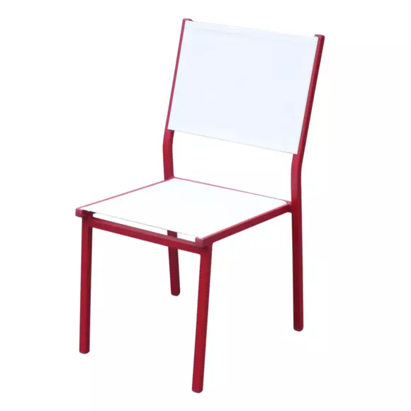Silla de jardín alu apilable Murano - Rojo/Blanco 4