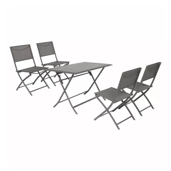 Mesa de jardín plegable Aluminio Azua (4 pers.) - Marrón 2