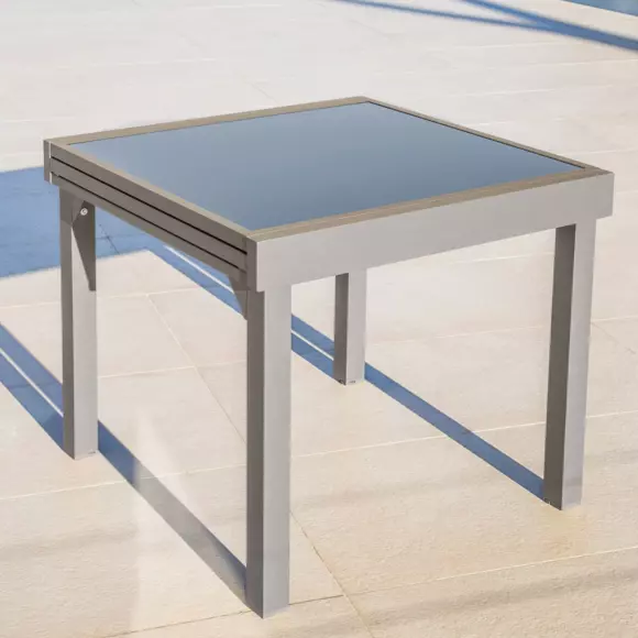 Tavolo da giardino Murano allungabile in vetro (180 x 90 cm) - Grigio antracite 2