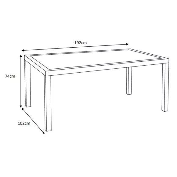 Table de jardin 8 places Aluminium/Céramique Torano (192 x 102 cm) - Gris anthracite 7