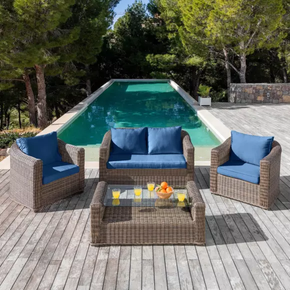 Vervangende kussens voor loungeset Calvi 4 zitplaatsen - Blauw 2