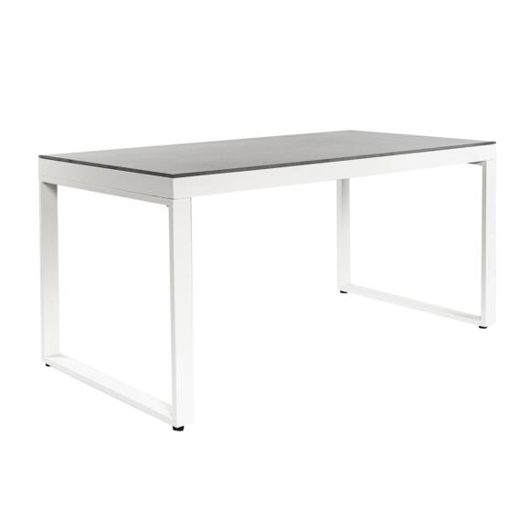 Table de jardin 6 places Aluminium/Céramique Kore (150 x 75 cm) - Blanc/Gris clair 3