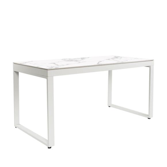 Table de jardin 8 places Aluminium/Céramique Kore (180 x 90 cm) - Blanche 3